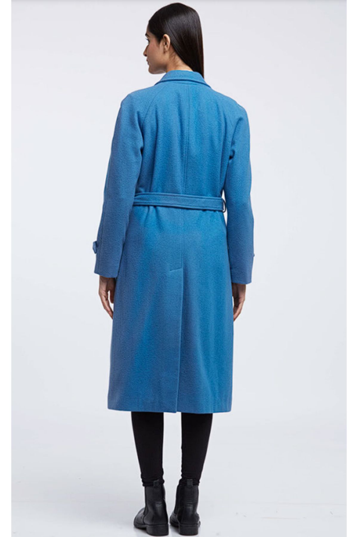 Blue Woollen Trench Coat | Women